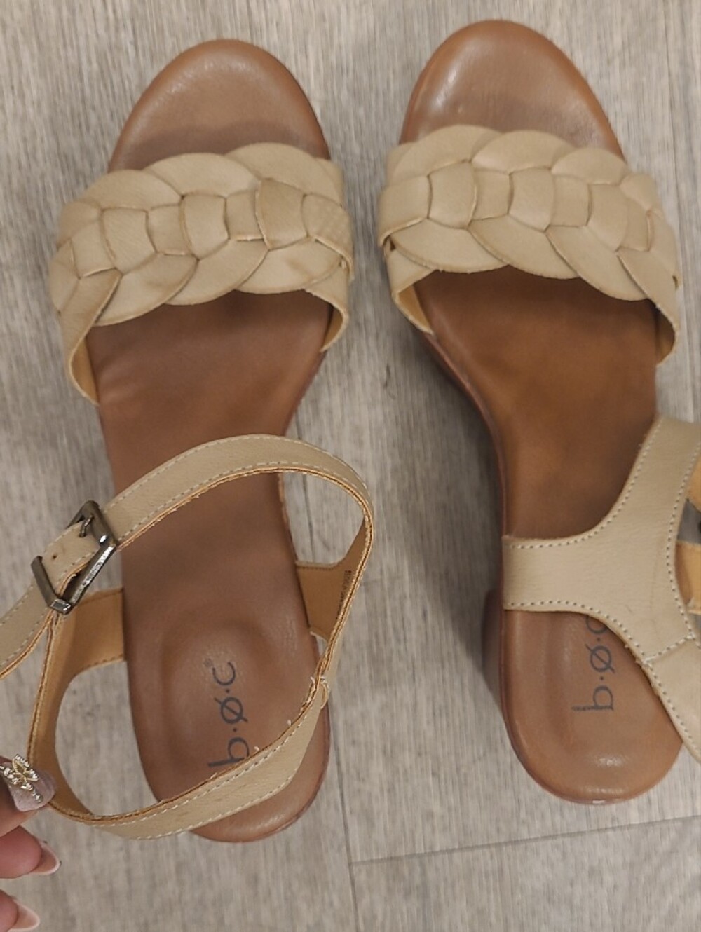 Beige Braided Strap Women's Sandals - Picture 6 of 7